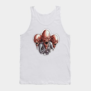 Three Red Scary Aliens Tank Top